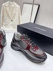 Chanel Red Grey Sneaker - 3