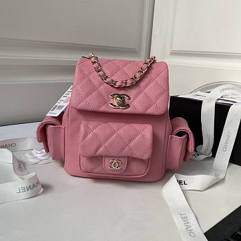 Chanel Small Backpack Caviar Pink Gold 19.5x18x10cm