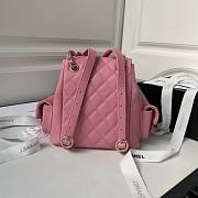 Chanel Small Backpack Caviar Pink Gold 19.5x18x10cm - 6