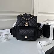 Chanel Small Backpack Caviar Black Gold 19.5x18x10cm - 1