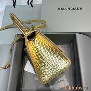 Balenciaga Hourglass Gold Crocodile 23x10x14cm - 5