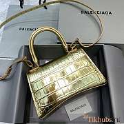 Balenciaga Hourglass Gold Crocodile 23x10x14cm - 4