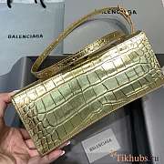 Balenciaga Hourglass Gold Crocodile 23x10x14cm - 3