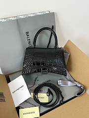 Balenciaga Hourglass Black Crocodile Black Hardware 23cm - 1