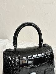 Balenciaga Hourglass Crocodile Black Black Hardware 19cm - 4