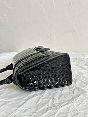 Balenciaga Hourglass Crocodile Black Black Hardware 19cm - 2