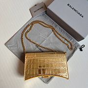 Balenciaga Mini Gold Crocodile Shoulder Bag 19.3x11.9x4.8cm - 2