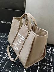 Chanel Shopping Tote Bag Canvas Beige 38x22x13cm - 2