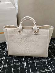 Chanel Shopping Tote Bag Canvas Full White 38x22x13cm - 5