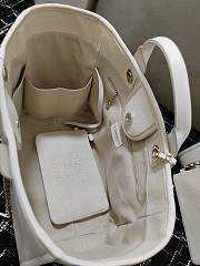 Chanel Shopping Tote Bag Canvas Full White 38x22x13cm - 4