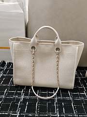 Chanel Shopping Tote Bag Canvas Full White 38x22x13cm - 2