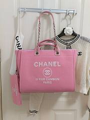 Chanel Shopping Tote Bag Canvas Pink 38x22x13cm - 1