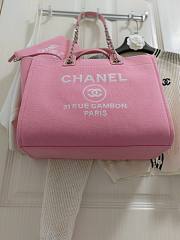 Chanel Shopping Tote Bag Canvas Pink 38x22x13cm - 4