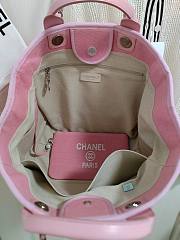 Chanel Shopping Tote Bag Canvas Pink 38x22x13cm - 5