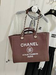 Chanel Shopping Tote Bag Canvas Brown 38x22x13cm - 6