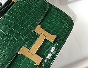 Hermes Constance Crocodile Green Gold 18x15x4cm - 2