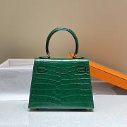 Hermes Kelly Green With Shoulder Strap Gold Hardware 20cm - 5