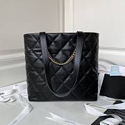 Chanel Shopping Bag Shiny Lambskin Black 33x31x10cm - 4