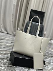 YSL Shopping Bag Supple Leather White 37x28x13cm - 6