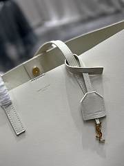 YSL Shopping Bag Supple Leather White 37x28x13cm - 2