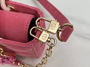 Dior Small Lady D-JOY Pink Cannage Denim 22 x 12 x 5cm - 3