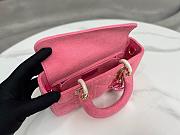 Dior Small Lady D-JOY Pink Cannage Denim 22 x 12 x 5cm - 2