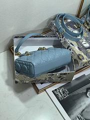 Dior Small Lady D-joy Bag Blue 22x12x6cm - 5