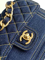 Chanel Flap Bag Messenger Denim Blue 19cm - 2