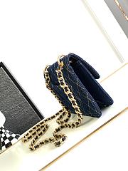 Chanel Flap Bag Messenger Denim Blue 19cm - 3