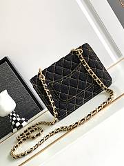 Chanel Flap Bag Messenger Denim Black 19cm - 3