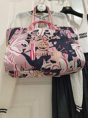 Chanel Large Tote Printed Velvet Pink Multicolour 38cm - 5