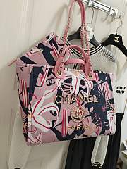 Chanel Large Tote Printed Velvet Pink Multicolour 38cm - 4