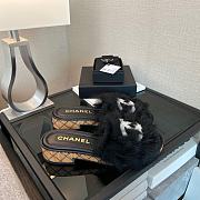 Chanel CC 22B Logo Fur Shearling Slides Sandals - 2