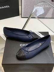 Chanel Ballerina Flat Navy Blue Black - 3