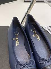 Chanel Ballerina Flat Navy Blue Black - 2