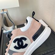 Chanel Mesh Suede Fabric Sneaker Pink White - 5