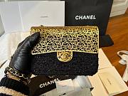 Chanel Mini Evening Bag Wool Tweed & Gold Black 7x12x5cm - 1