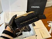 Chanel Mini Evening Bag Wool Tweed & Gold Black 7x12x5cm - 3