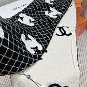 Chanel Scarf Black White 30x185cm - 3