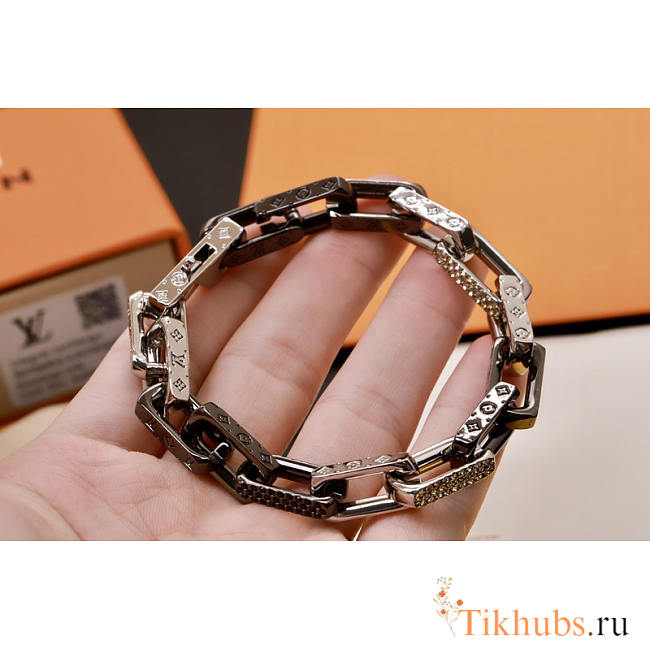 Louis Vuitton LV Chain Bracelt Black And Silver - 1