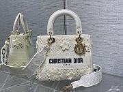 Dior Medium Lady D-Lite Bag White D-Lace 3D Macramé 24 x 20 x 11 cm - 1