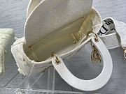 Dior Medium Lady D-Lite Bag White D-Lace 3D Macramé 24 x 20 x 11 cm - 6