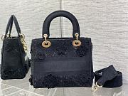 Dior Medium Lady D-Lite Bag Black D-Lace 3D Macramé 24cm - 3