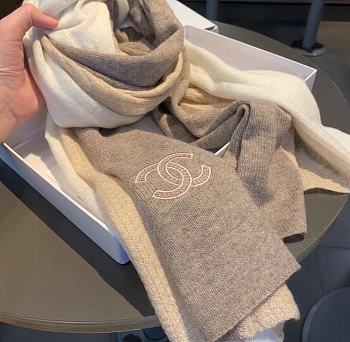 Chanel White Grey Scarf