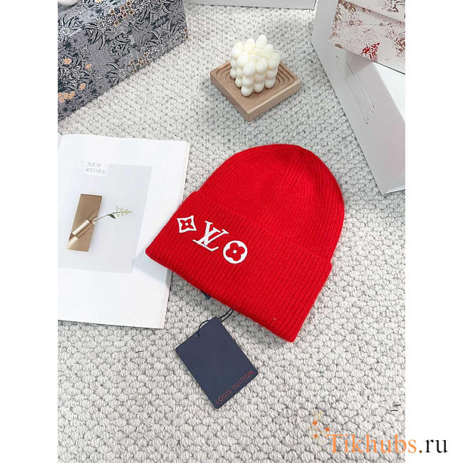 Louis Vuitton LV Headline Beanie Red - 1