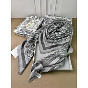 Dior Oblique Shawl Grey Scarf 140x140cm - 4