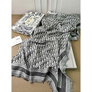 Dior Oblique Shawl Grey Scarf 140x140cm - 3