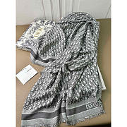 Dior Oblique Shawl Grey Scarf 140x140cm - 2