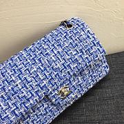 Chanel Blue Tweed Classic Flap Bag 25cm - 2