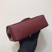 Chanel Flap Bag Small Caviar Wine Red Gold 20cm - 4